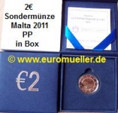 2 Euro Sondermünze Malta 2011 PP in Box