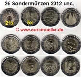 36x 2 Euro Sondermünzen 2012 mit Monaco