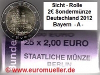 Rolle -A- 2 Euro Sondermünze Deutschland 2012 Bayern