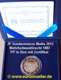 2 Euro Sondermünze Malta 2012 Mehrheitswahlrecht 1887 PP