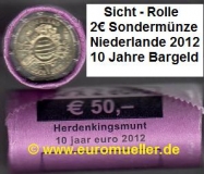 Rolle Niederlande 2 Euro Sondermünze 2012 Bargeld
