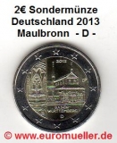 2 Euro Sondermünze Deutschland 2013 Baden-Württemberg Kloster Maulbronn D
