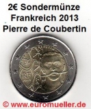 2 Euro Sondermünze Frankreich 2013 Coubertin