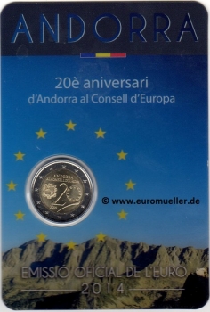 2 Euro Sondermünze Andorra 2014 bu.