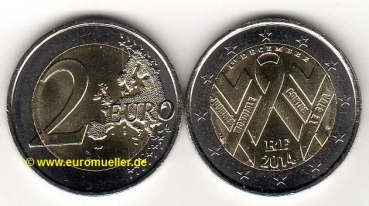 2 Euro Sondermünze Frankreich 2014 Welt Aids Tag