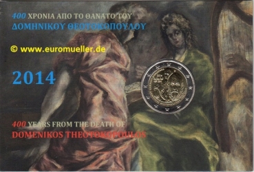 2 Euro Sondermünze Griechenland 2014 bu. Theotokopoulos