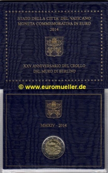 2 Euro Sondermünze Vatikan 2014 Berliner Mauerfall
