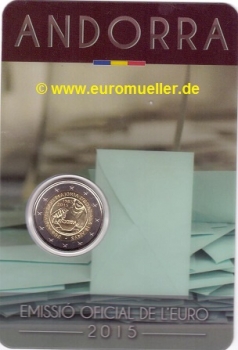 2 Euro Sondermünze Andorra 2015 Volljährigkeit