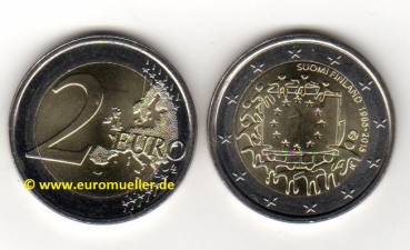 2 Euro Sondermünze Finnland 2015 Flagge