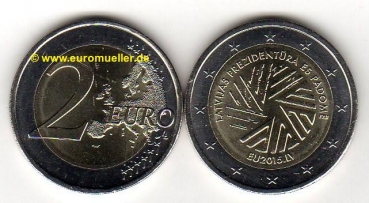 2 Euro Sondermünze Lettland 2015 EU-Ratspräsidentschaft
