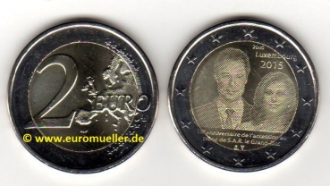 2 Euro Sondermünze Luxemburg 2015 Thronbesteigung Henri