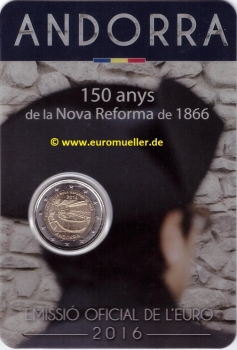 2 Euro Sondermünze Andorra 2016 bu. Reform
