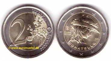 2 Euro Sondermünze Italien 2016 Donatello