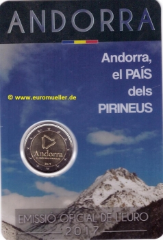 2 Euro Sondermünze Andorra 2017 Pyrenäen