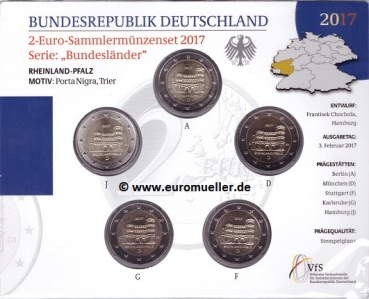 2 Euro Sondermünzen Deutschland 2017 Rheinland-Pfalz bu.