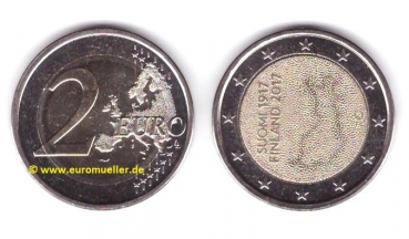 2 Euro Sondermünze Finnland 2017 Unabhängigkeit