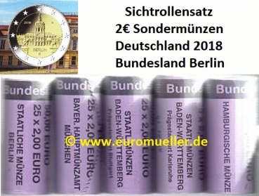 5 Rollen 2 Euro Sondermünze Deutschland 2018 Berlin