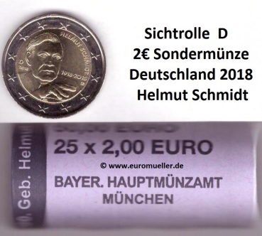 Rolle 2 Euro Sondermünze Deutschland 2018 Schmidt -D-