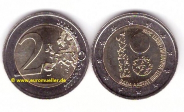 2 Euro Sondermünze Estland 2018 - 100 Jahre Republik