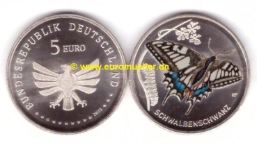 5 Euro Gedenkmünze Deutschland 2023 Schwalbenschwanz