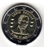 2 Euro Sondermünze Belgien 2009 (Louis Braille)