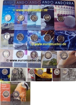 Andorra Komplettsammlung 23x 2 Euro Sondermünzen 2014-2025 in CC