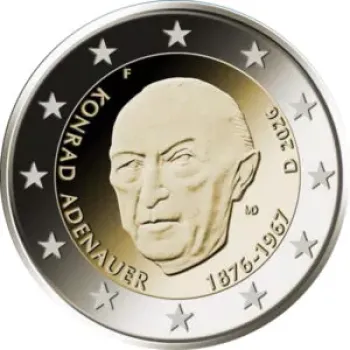 5x 2 Euro Gedenkmünze Deutschland 2026 - K. Adenauer