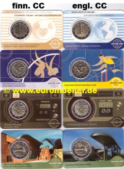 Finnland Komplettsammlung 2 Euro Gedenkmünzen 2025-2026 in Coincard
