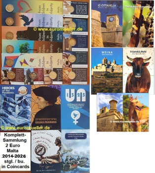 Malta 2 Euro Komplettsammlung 2015 - 2026 bu.