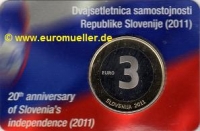 Slowenien 3 Euro Gedenkmünze 2011 PP in Coincard