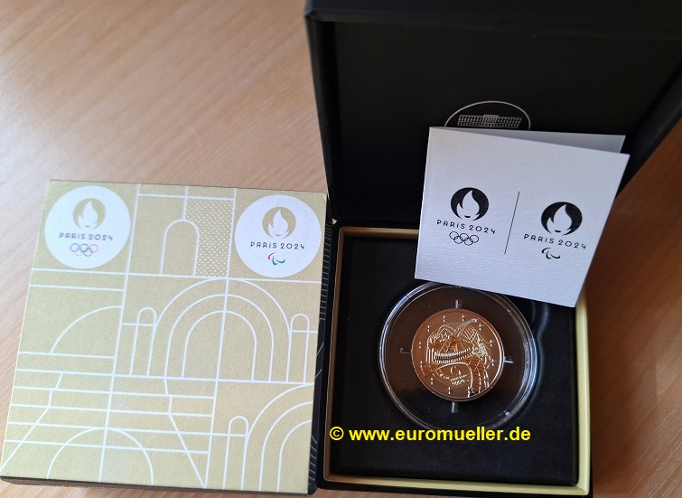 www.euromueller.de 2 Euro Sondermünze Frankreich 2024 sprintender