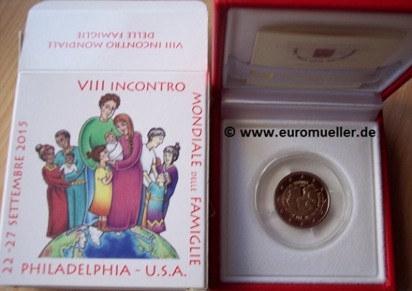 2 Euro Sondermünze Vatikan 2015 Philadelphia PP