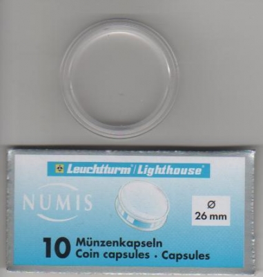 5x Münzkapsel Leuchtturm für 2 Euro Münze