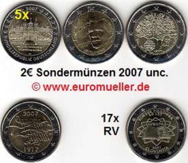 25x 2 Euro Sondermünzen 2007