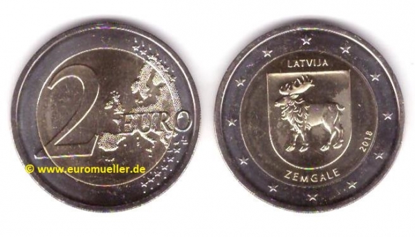 2 Euro Sondermünze Lettland 2018 Zemgale