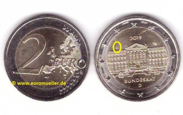 Bundesrat 2019 2 Euro Münze Wert www.euromueller.de - 2 Euro Sondermünze Deutschland 2019 Bundesrat -J-