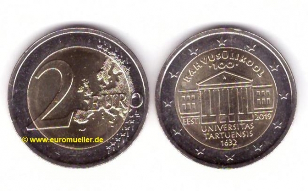 2 Euro Sondermünze Estland 2019 Uni Tartu