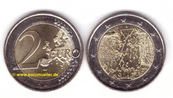 2 Euro Sondermünze Frankreich 2019 Berliner Mauerfall