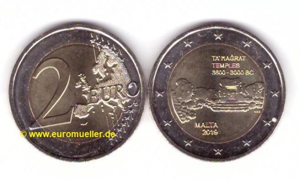 2 Euro Sondermünze Malta 2019 Ta Hagrat