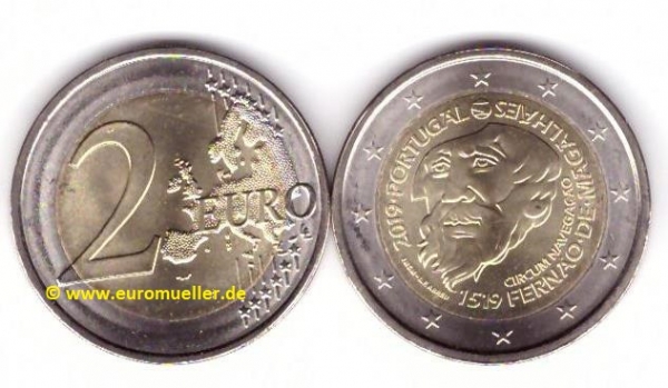 2 Euro Sondermünze Portugal 2019 Magellan