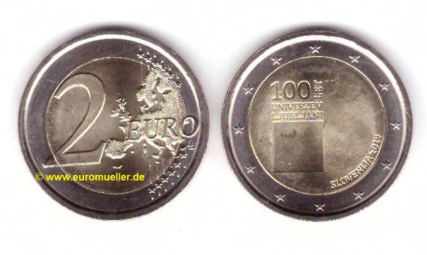 2 Euro Sondermünze Slowenien 2019 Uni Ljubljana