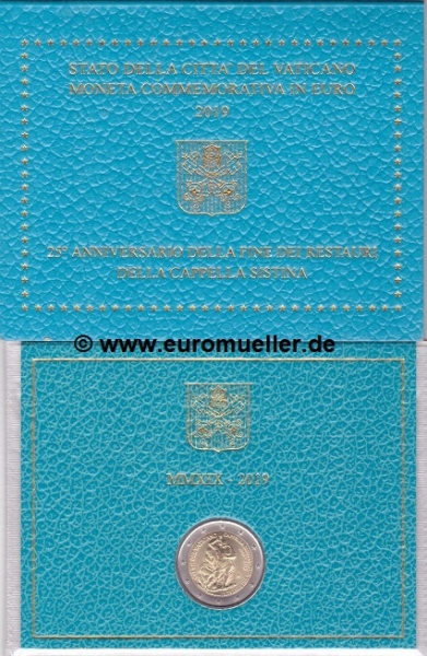 2 Euro Sondermünze Vatikan 2019 Sixt. Kapelle