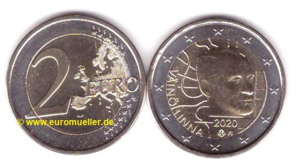 2 Euro Sondermünze Finnland 2020 Väinö Linna
