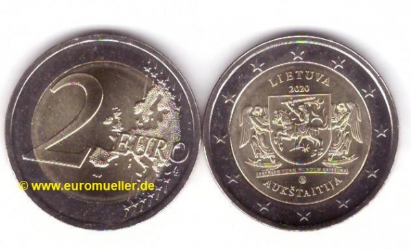2 Euro Sondermünze Litauen 2020 Aukštaitija