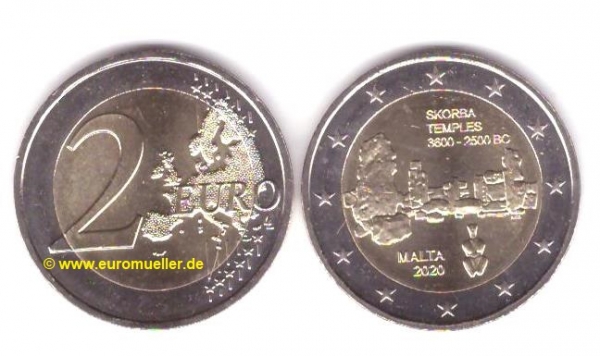 2 Euro Sondermünze Malta 2020 Skorba