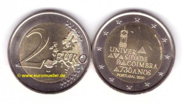 2 Euro Sondermünze Portugal 2020 Uni Coimbra