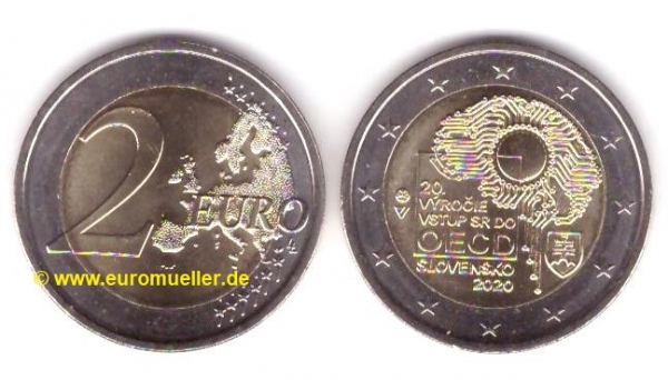 2 Euro Sondermünze Slowakei 2020 OECD