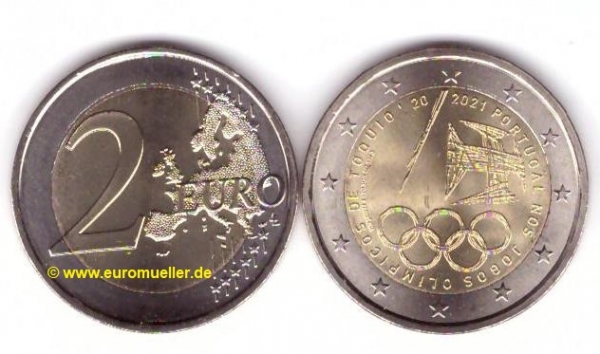 2 Euro Sondermünze Portugal 2021 Olympia