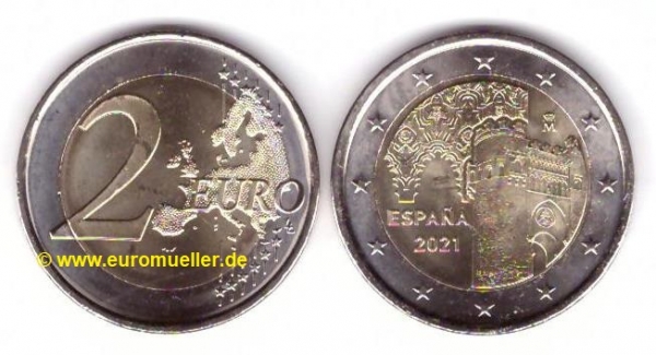 2 Euro Sondermünze Spanien 2021 Toledo