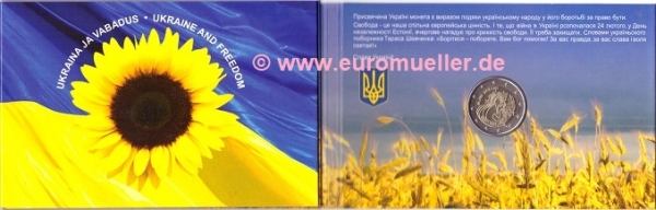 2 Euro Sondermünze Estland 2022 Ukraini bu. in CC
